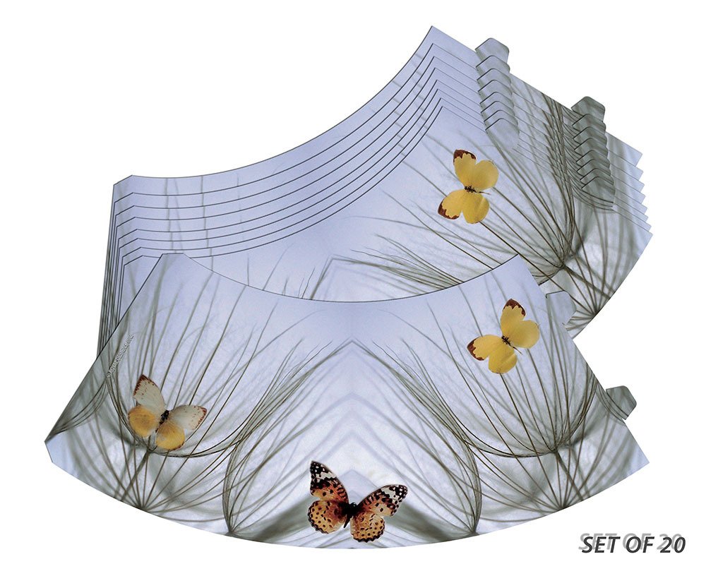 Royal Designs Vellum Tea Light Paper Wine Glass Lampshade, Orange Butterfly, Set of 20 (TLS-1004A-20)
