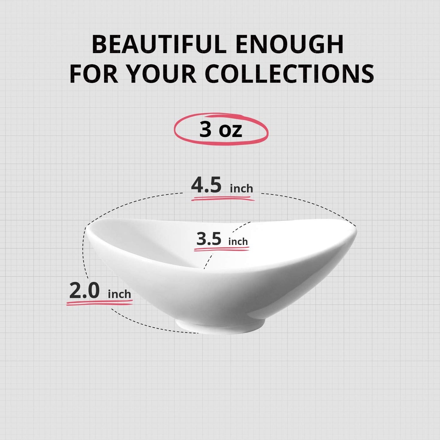 LIFVER Dipping Bowls, 3 oz White Dip Bowl Set of 8, Mini Charcuterie Board Bowls, Soy Sauce Dishes for BBQ and Dinner Party, Housewarming Gifts