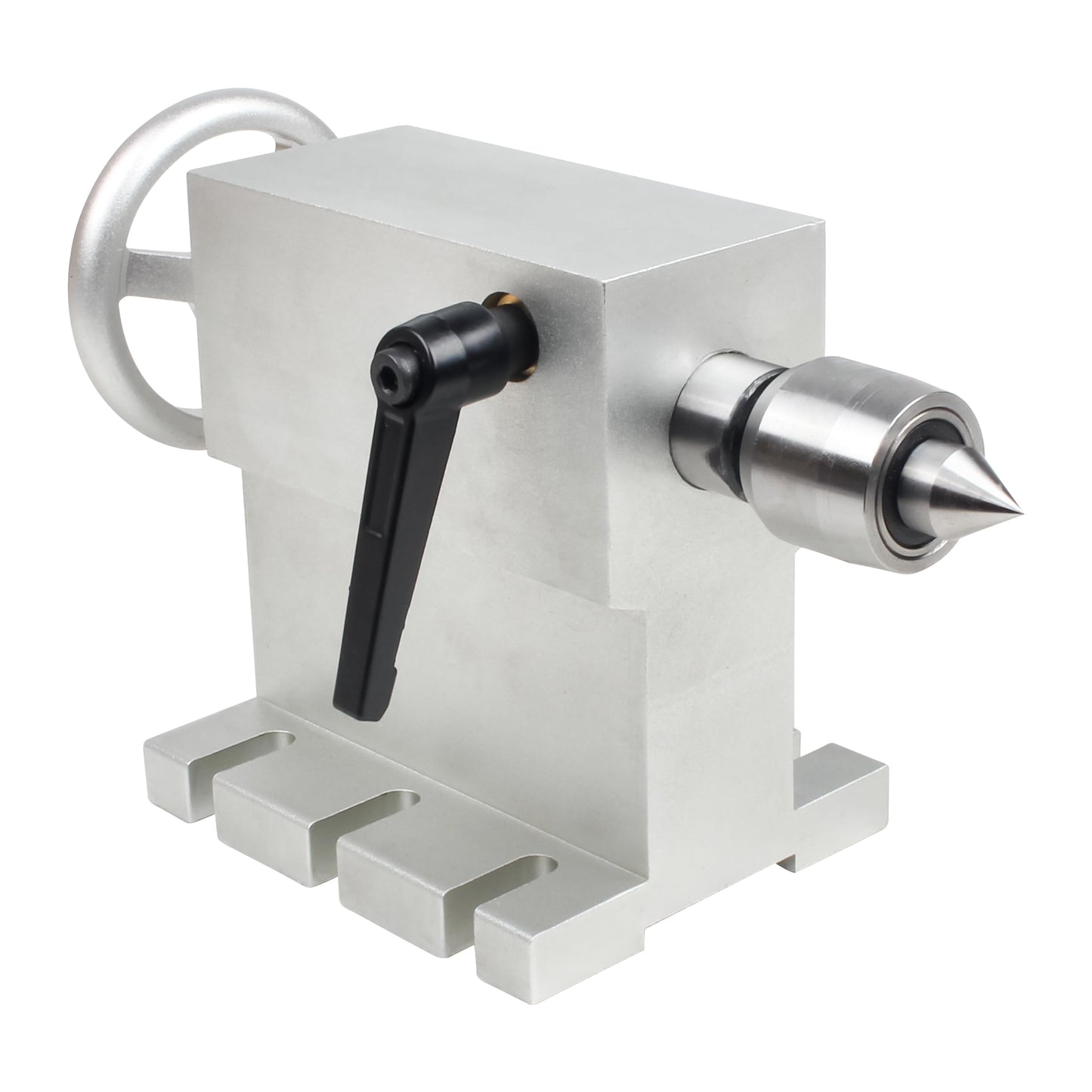 RATTMMOTOR 100mm Center Height MT2 Tailstock, Morse Taper 2 Live Center Movable Woodworking Lathe Chuck Handle for CNC Router Rotary Table 4th Axis