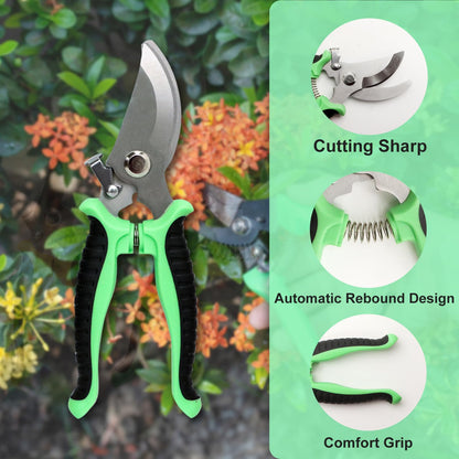3PCS Garden Pruning Shears-7.5 Inch Stainless Steel Pruning Snips,Garden Scissors Handheld for Gardening Cutting Flower Tree Trimming Tools (3)