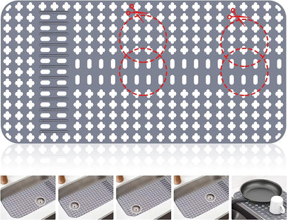 ARLBA Upgraded Silicone Sink Mat 28"x14" Sink Protectors for Kitchen Sink with Rear Drain/Center Drain,Sink Rack for Bottom of Sink, Kitchen Sink Mats for Bottom of Stainless Steel/Porcelain Sink