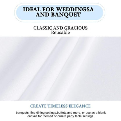 FINDYOU 12 Pack White Table Cloth Rectangle Table 60 x 102 Inch Tablecloths for 6 Foot Rectangle Tables. Stain and Winkle Resistant Polyester Washable White Cloths for Parties