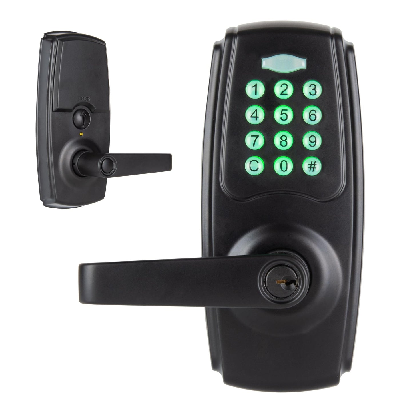 BRINKS ANSI Grade 2 Keypad Door Lock with Handle for Commercial & Residential Use, Keyless Entry Door Lock, 99 User Codes, Auto-Relock, Battery with Backup Keyway