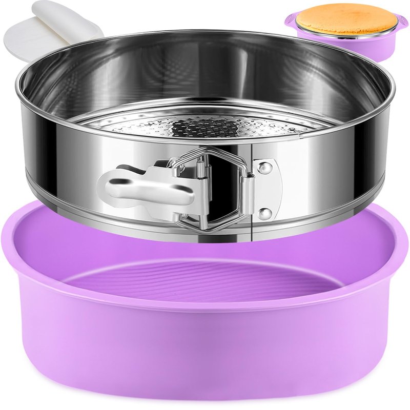 304 Stainless Steel Springform Pan 9 Inch Nonstick, Leakproof Cheesecake Pan with Removable Bottom, Spring Form Pan for Cheesecake with Protector, 9 Inch Springform Pan for Cheesecake with 50Pcs Paper