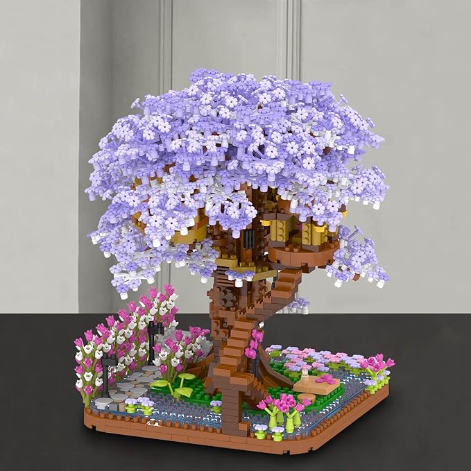 Cherry Blossom Bonsai Tree Building Set Flowers Tree House Model Sets for Adults 2200Pcs Micro Bricks Collectible Creative Gifts for Adults Girls Boys 14+