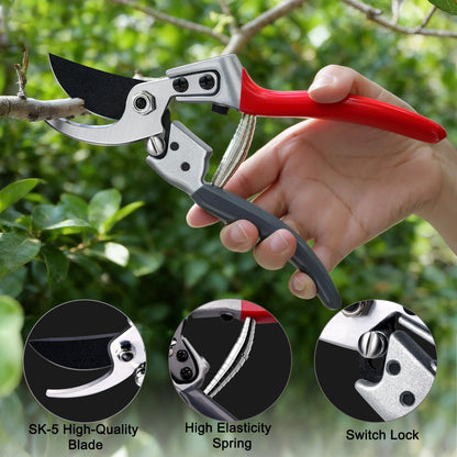 Kynup Pruning Shears, Garden Shears, Garden Clippers, Gardening Hand Tools, SK5 Steel Blade, Up to 1 Inch Cut Capacity, Safty Locked, Effortless Design, Garden Tools for Gardening, Farm
