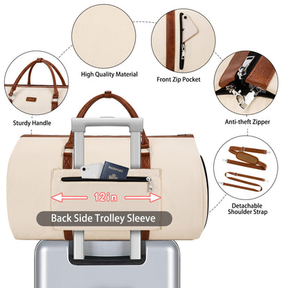 Convertible 2-in-1 Garment Bags for Travel, 50L Carry On Garment Duffle Bag With Shoe Compartment Large Weekender Bag for Women Men Hanging Suitcase Suit Travel Duffel Overnight Bags 4pcs Set