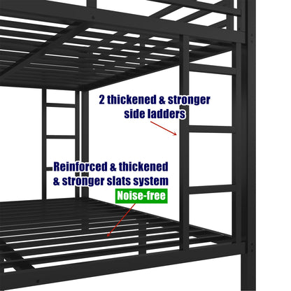 SICONE Stronger & Safer Metal Twin XL Over Queen Size Bunk Bed Frame, Heavy Duty Thickened More Stable Steel Bunkbeds (Greater Weight Capacity) (Twin XL Over Queen)