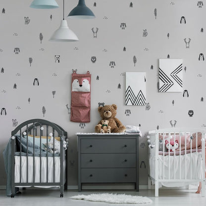 Baby RyRo London Stylish Animal Wall Stickers - Nursery, Toddler, Kids Jungle Wall Stickers with Adorable Safari Animal Designs. Easy to Apply Baby Wall Stickers. Designed by Parents in The UK