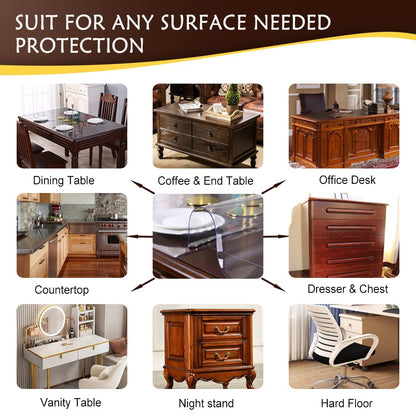 Coffee Table Protector 1.5mm Thick 22 x 54 Inches Clear Table Cover Desk Pad Mat Rectangular Plastic Table Protector PVC Table Pad for Writing Desk Countertop Dining Table Childen Painting Desk