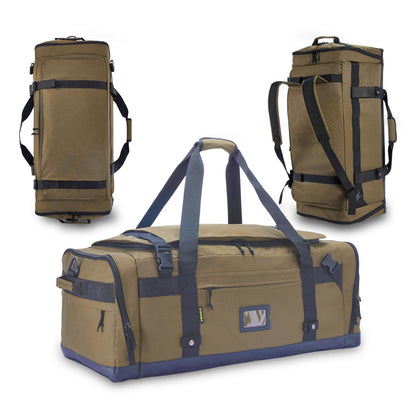 Large Duffle Bag for Travel - Men & Women, Foldable Gym Duffle Backpack, Heavy Duty Tactical Military Canvas Duffel Bags, Extra Big Carry On with Shoe Pockets, Waterproof (80L/103L)