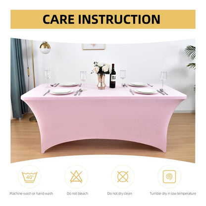 ZarzaaSik 6-Pack 4ft Spandex Table Covers for Rectangular Folding Tables - Wrinkle Resistant Stretch Tight Table Cloths - Ultimate Fitted Table Protector for Parties, Trade Shows, and Wedding