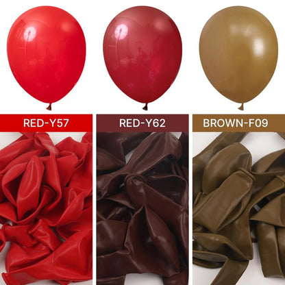 PartyWoo Burgundy Balloons 101pcs 12 Inch Dark Chestnut Red Maroon Helium Balloons for Graduation Wedding Thanksgiving Birthday Bachelorette Citizenship Strawberry Theme Party Decorations Red-Y62
