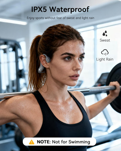 SANOTO Bone Conduction Headphones Bluetooth Open Ear Headphones with Mic, Lightweight Bone Conduction Earbuds IPX5 Waterproof Sport Wireless Earphones for Running Cycling Workout