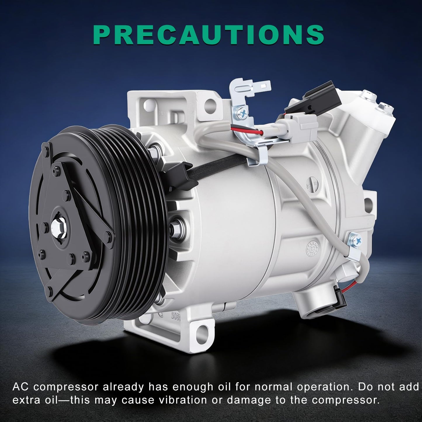 QKVBKAU 92600-3SH0A AC Compressor Compatible with Nissan Sentra L4 1.8L 2013-2019 Replacement # 92600-3SH1A 92600-3SH1B 92600-3SH1C Air conditioner Compressor with Pre-Filled Oil