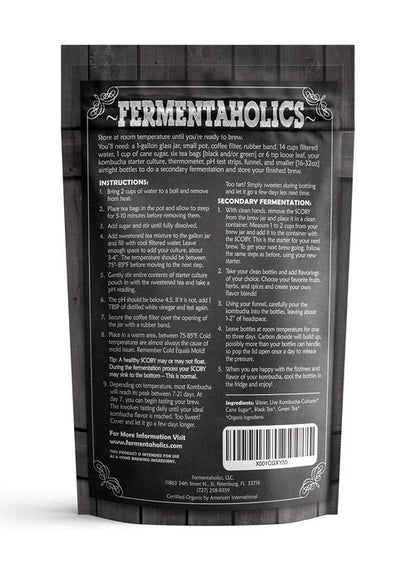 Fermentaholics ORGANIC Kombucha SCOBY With Twelve Ounces of Starter Tea - Live Starter Culture - Makes A One Gallon Batch - 1.5 Cups of Strong Mature Starter Tea - Brew Your Own Kombucha (1 Pack, 1, Count)