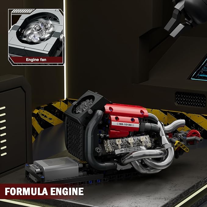 Mould King Formula One Engine Building Blocks Motor Model Building Toys Car Combustion Engine Sets 10188 Creative STEM Kit for Adults 14+ (980PCS)