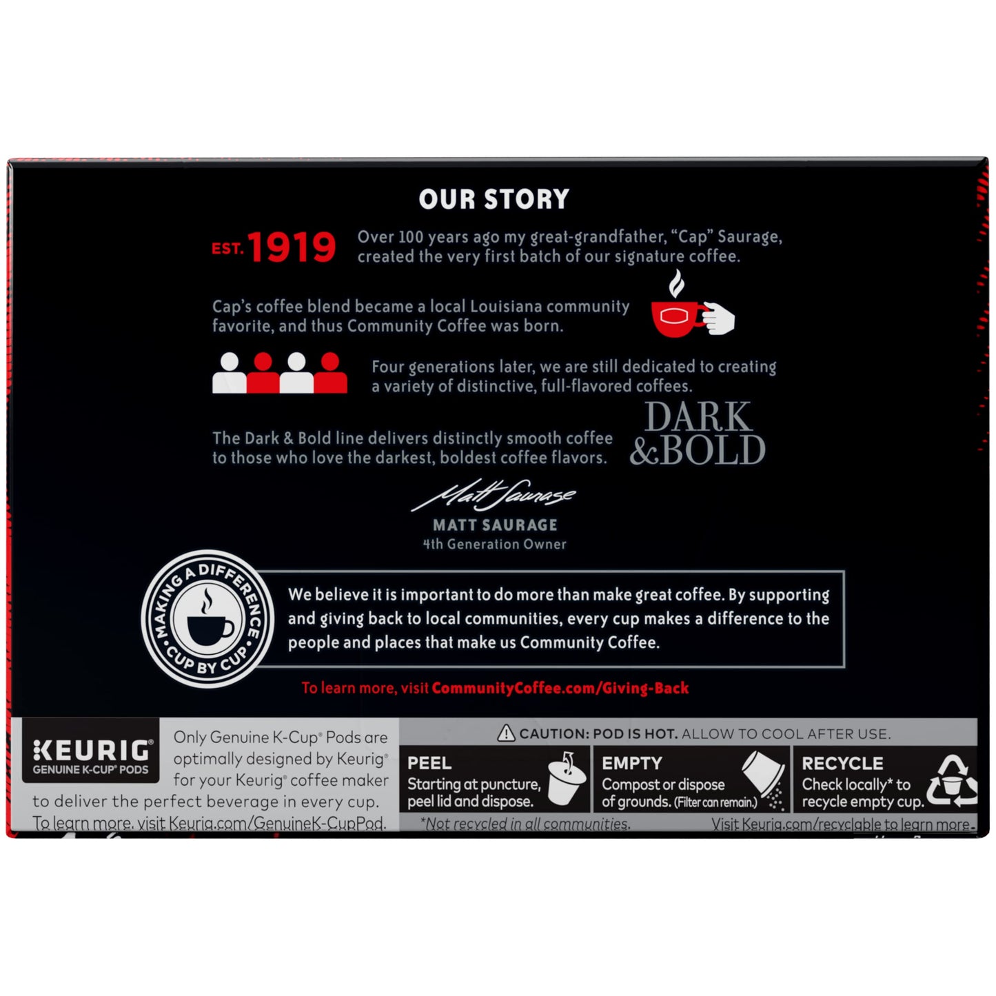 Community Coffee Dark & Bold Exxtra Boost 12 Count Coffee Pods, Compatible with Keurig 2.0 K-Cup Brewers, 12 Count (Pack of 1)