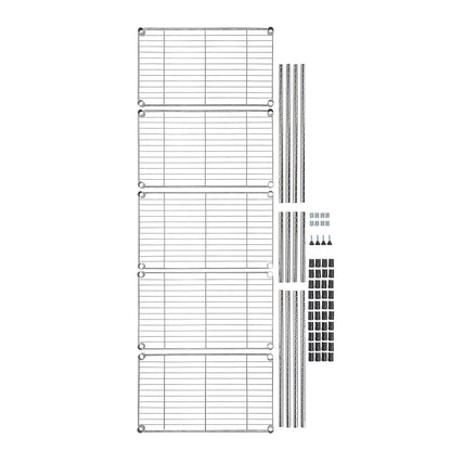 Amazon Basics 3-Shelf Adjustable Heavy Duty Steel Wire Rack Storage Shelving Organizer for Kitchen, Garage, 23.2" L x 13.4" W x 30" H, Black