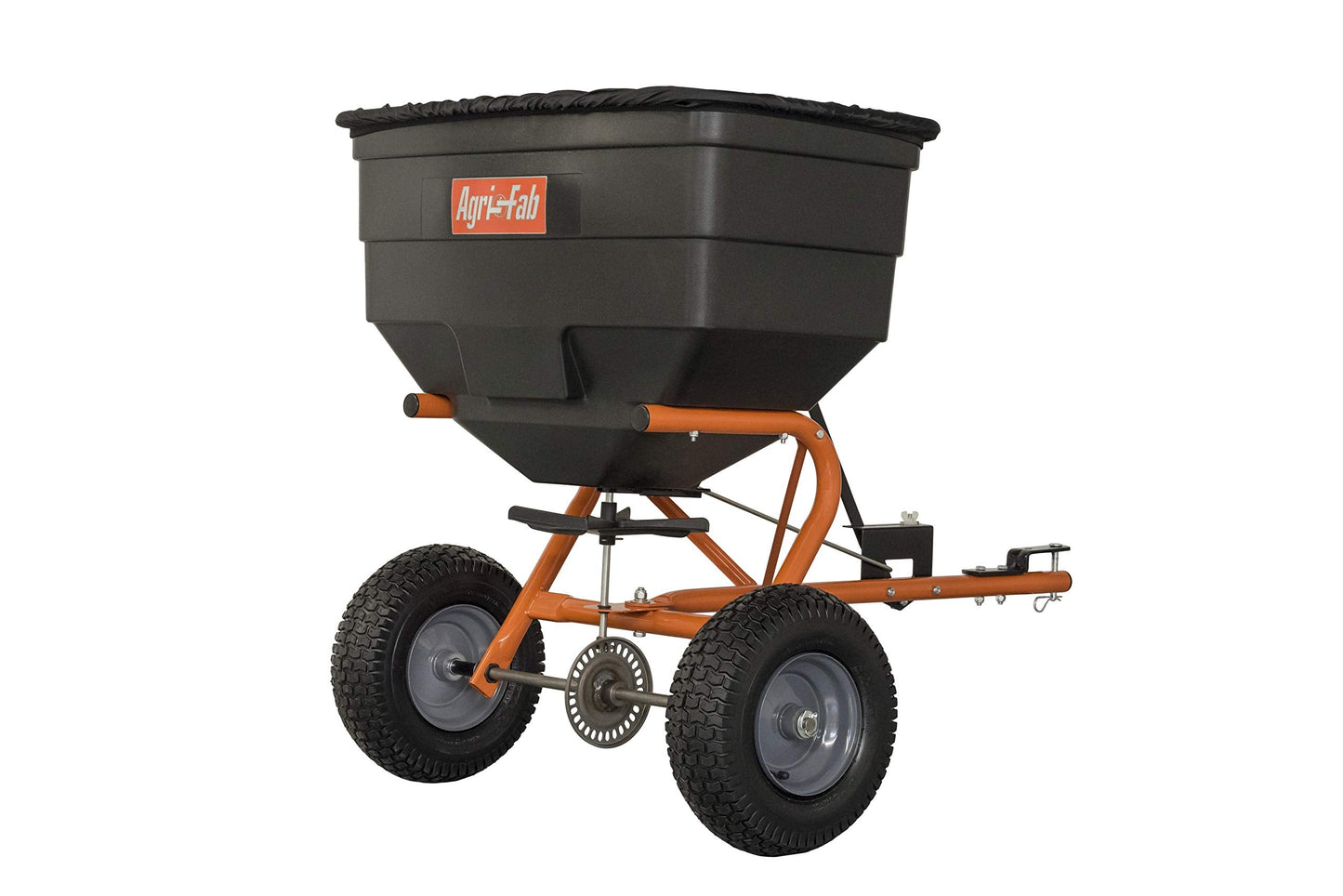 Agri-Fab Tow Behind Broadcast Spreader for Seed, Fertilizer, Salt and Ice Melt, 185 lb Capacity Lawn and Garden Spreader with 12 Ft Spread Width