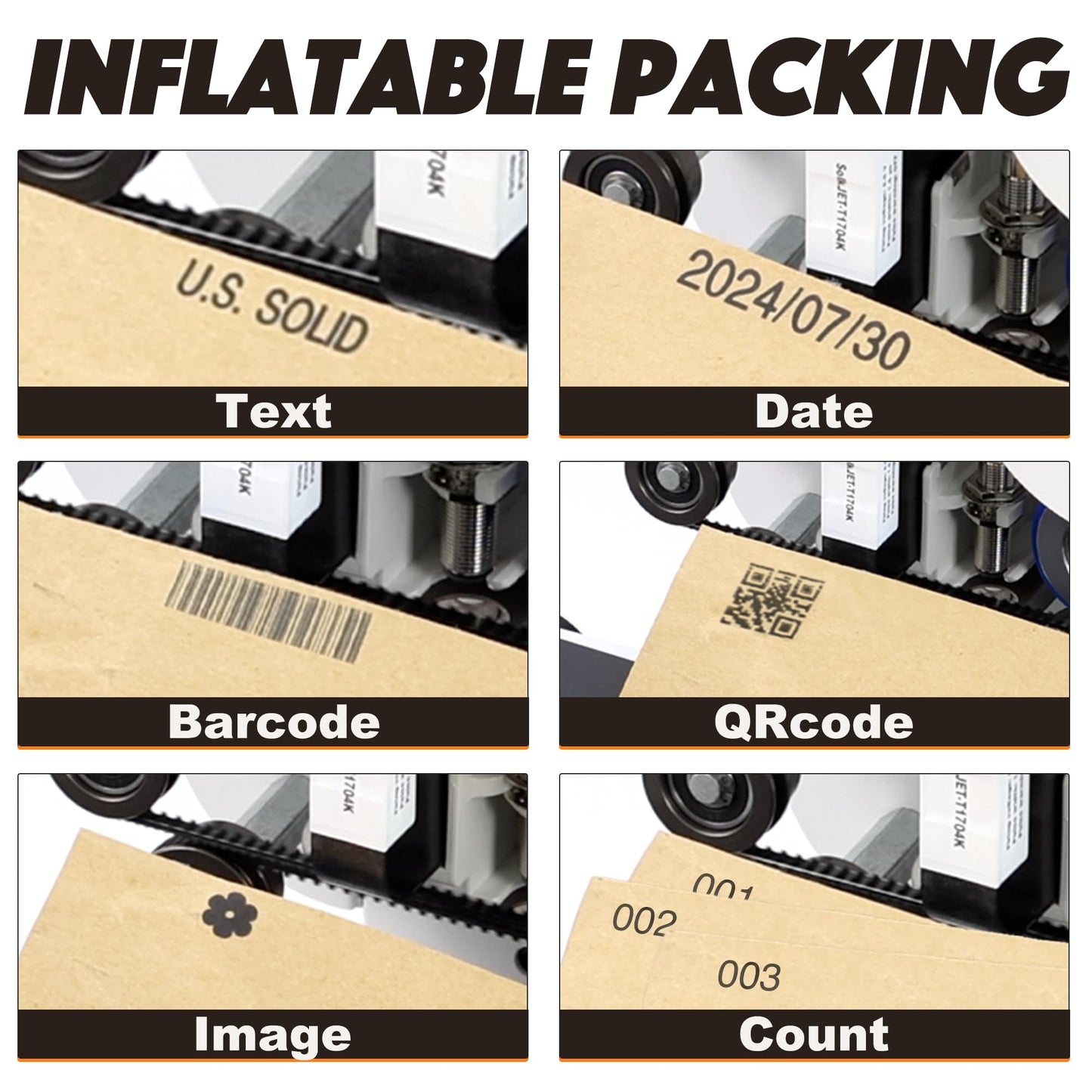 U.S. Solid Continuous Band Sealer with Inkjet Printer, Automatic Vertical Bag Sealing Machine, 0.39" Sealing Width, 0-16 m/min, 0-572°F, for PVC/Mylar Commercial Industrial Packaging