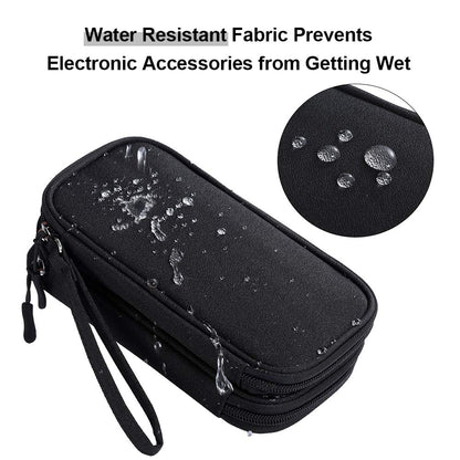 DDgro Travel Accessories Organizer Electronics Pouch for Keeping Certificates Charger/Power Bank/Cables/Mouse/Earphone (Medium, Black)