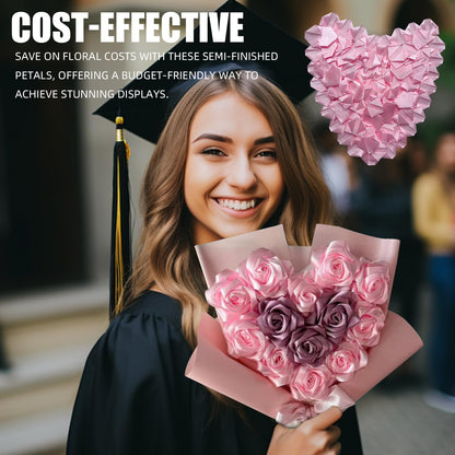 Forever Rose Craft Bundle: Make 7 Finished Flowers! This Complete Kit Has Pre-Assembled Petals, Stems, Leaves & Tape. The Perfect Convenient DIY Gift (Need Assembly) For Wedding,Anniversary