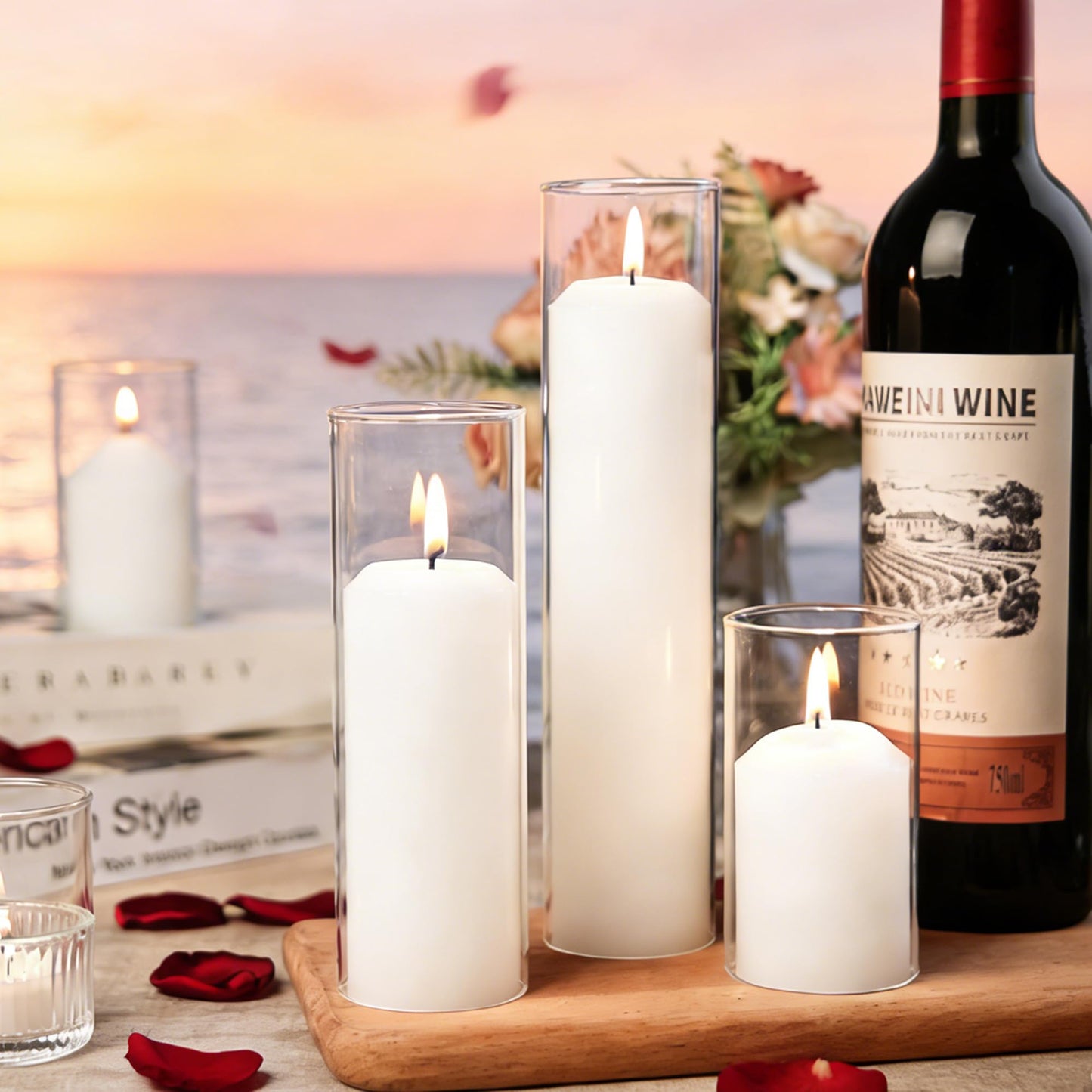 HTTBEIZI 36 Pcs White Pillar Candles Bulk Set | Unscented Dripless Smokeless Wax Candles | 3 Assorted Sizes: 2x3, 2x4, 2x6 for Weddings, Hurricane Vases, and Centerpieces