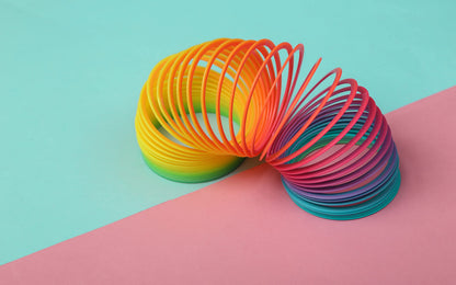 The Dreidel Company Plastic Multicolor Coil Spring, Goody Bag Fillers, Party Favor for Kids, 3" Inches (80mm) (Single)