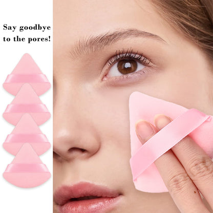 8Pcs of Triangular Powder Puff Makeup Sponges, Made of Super-soft Velvet, Designed for Contouring, Eye, and Corner, Beauty Blender Foundation Mixing Container.(Black)
