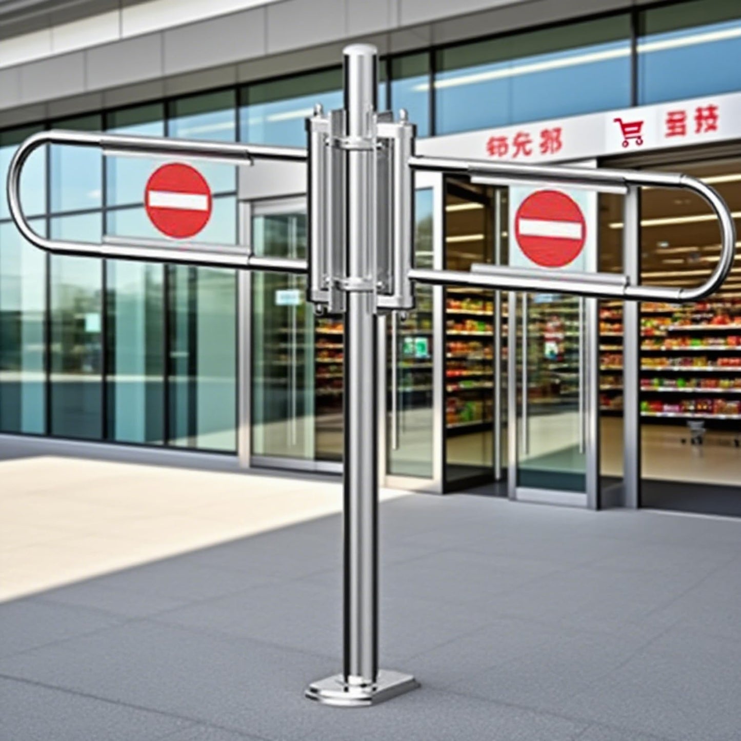 JIIPOREGJ Stainless Steel Supermarket Cashier Counter Safety Gatespring-Loaded Automatic Swing Door for Librarysmall 1-Way Pedestrian Access.Black-300X100Cmx6.3Cm