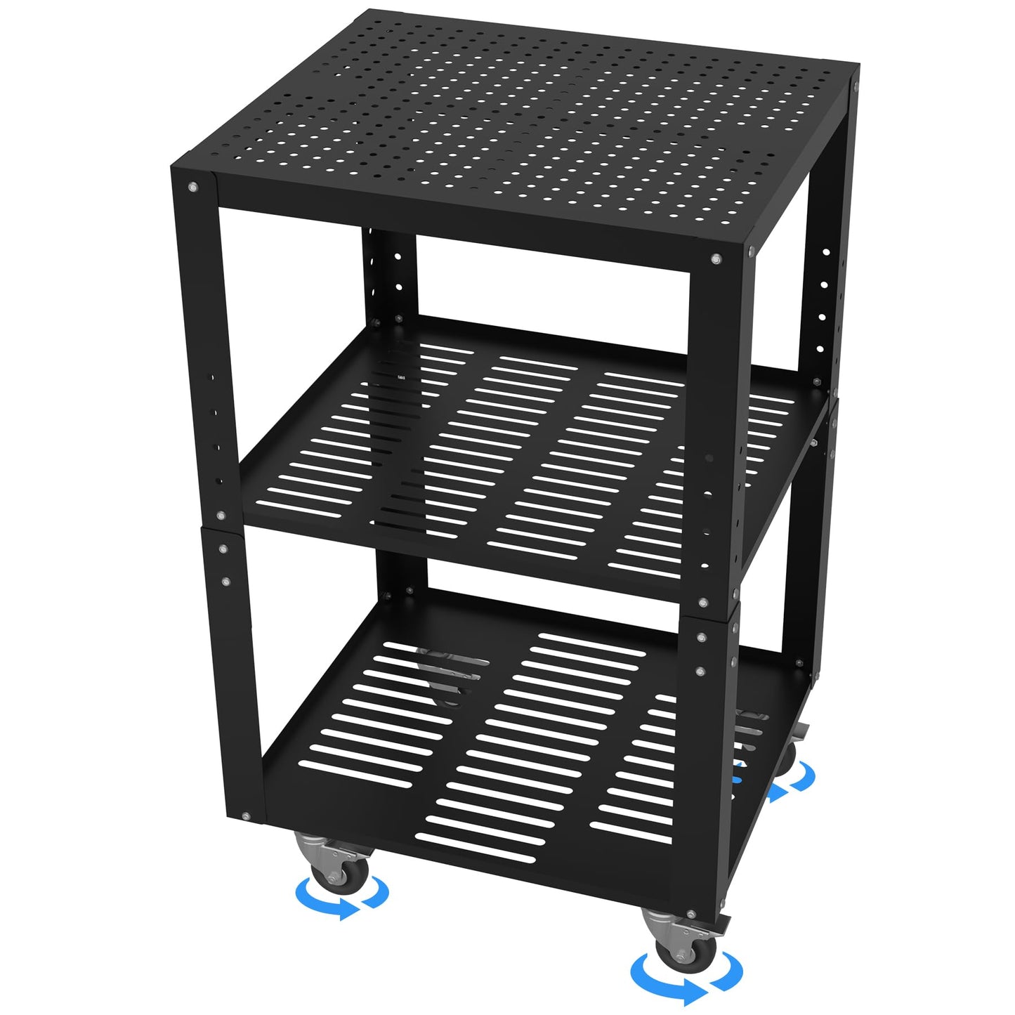 Eastrexon Planer Stand, 27.6" x 24" Tabletop, 31"- 44.7" Height Adjustable, 550 LBS Capacity Planer Table with 4 Stable Casters & Storage Space, for Most Planers, Saws, Bench-top machines, Power Tools