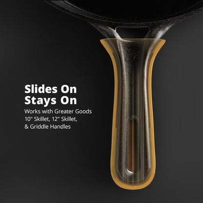 Greater Goods Silicone Handle Cover Designed for Greater Goods Cast Iron Skillet and Griddle, Pumpkin Orange