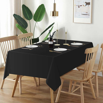 QIKSION Black Plastic Table Cloth Disposable 6 Pack, 54 x 108 Inch Tablecloths for Party, Graduation, Halloween Decorations, Rectangle Table Cover