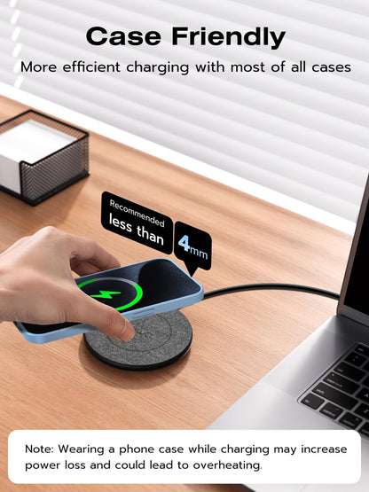 NewQ Wireless Charger, 15W Max Wireless Charging Pad for iPhone 15 14 13 12 11 X 8 Mini/SE/Pro/Max/Plus, Samsung Galaxy S23/S22/S21/S20/S10/S9/S8/S7/Note20/10/9/8, Air Pods/Pro/Galaxy Buds/+, 1 Pack