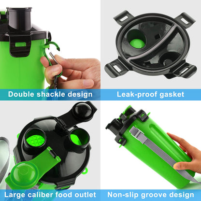Dog Travel Water Bottle Collapsible Bowls, 2 in 1 Pet Food Container with Collapse Bowls, Outdoor Portable Water Bowls for Walking, Traveling, Camping and Hiking (Orange)