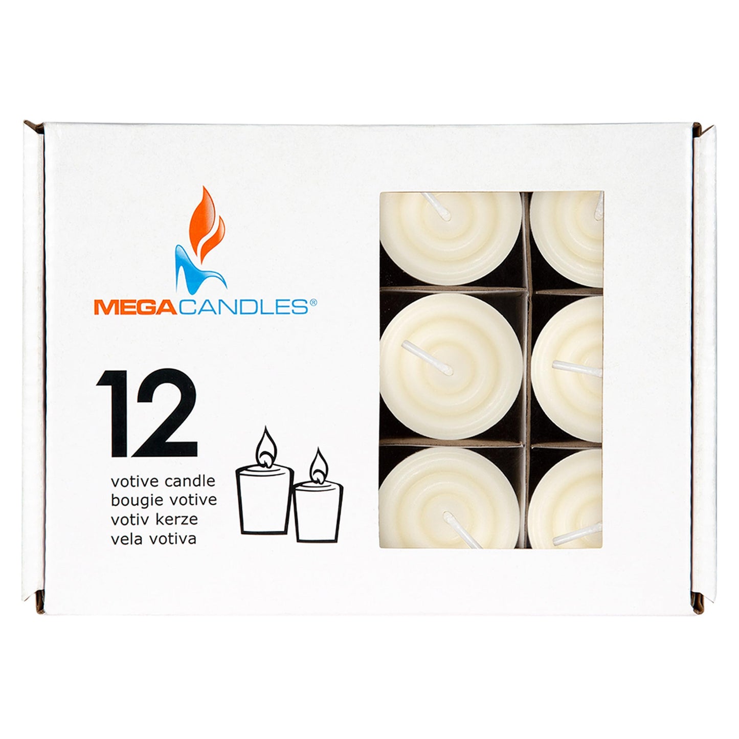 Mega Candles 12 pcs Unscented Ivory Votive Candles, Hand Poured Wax Candle 15 Hours 1.5 Inch x 2.25 Inch, Home Décor, Wedding Receptions, Centerpieces, Occasions, Events, Festivities, Meditations