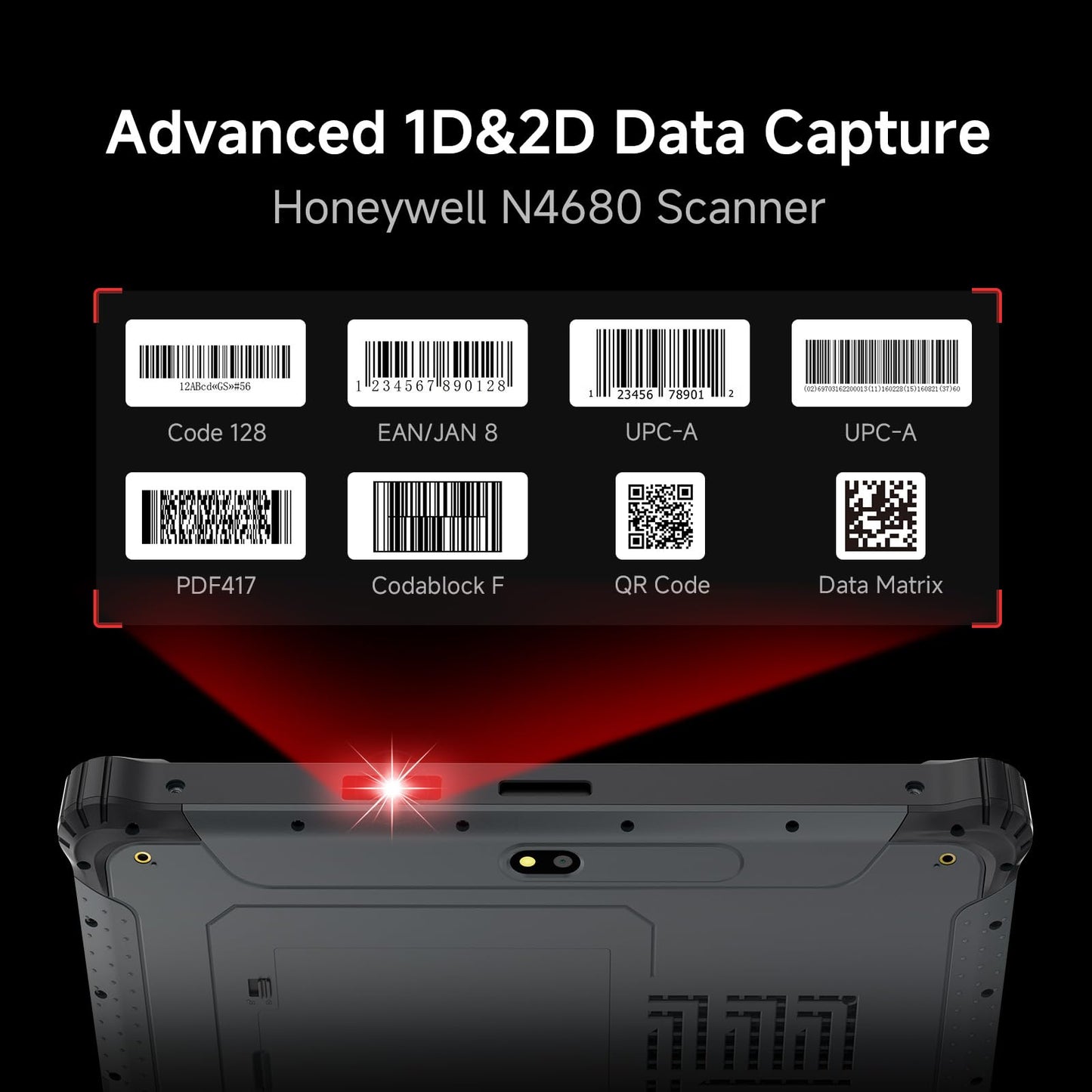 ONERugged Rugged Tablet with Barcode Scanner M10J, 10.1 inch Windows 11 Pro Enterprise Tablet w/Honeywell N4680 Scan Engine, 1D/2D QR Inventory Scanner, 8GB+128GB Industrial Work PC for WMS, Retail