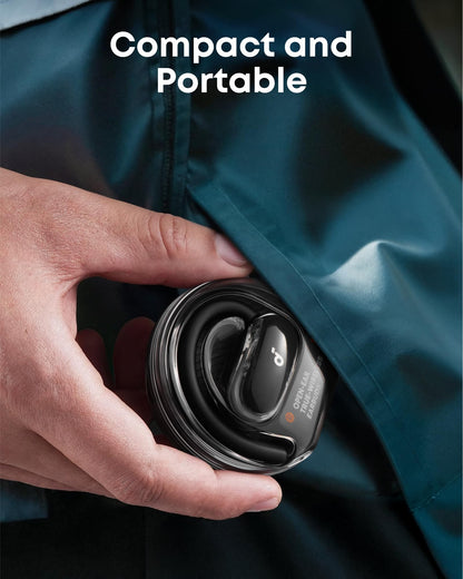 Soundcore V40i by Anker, Open-Ear Headphones, Clear Design, Lidless Case, 4 Adjustable Positions for Every Ear Size, Richer Bass, IP55, 21H Playtime, AI Clear Calls, Bluetooth 5.4, App Control