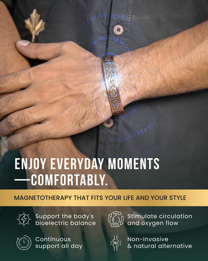 MagnetRX® Magnetic Copper Bracelets for Men – Effective 99.9% Pure Copper Bracelet for Men – Adjustable Copper Magnetic Bracelets (Viking)