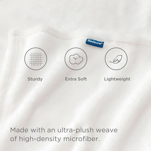 Bedsure GentleSoft Fleece Blanket - Cozy Small Throw for Kids | 43x55 Inches, White