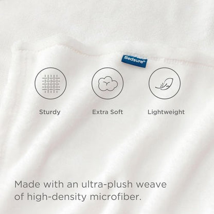 Bedsure GentleSoft Fleece Blanket - Cozy Small Throw for Kids | 43x55 Inches, White