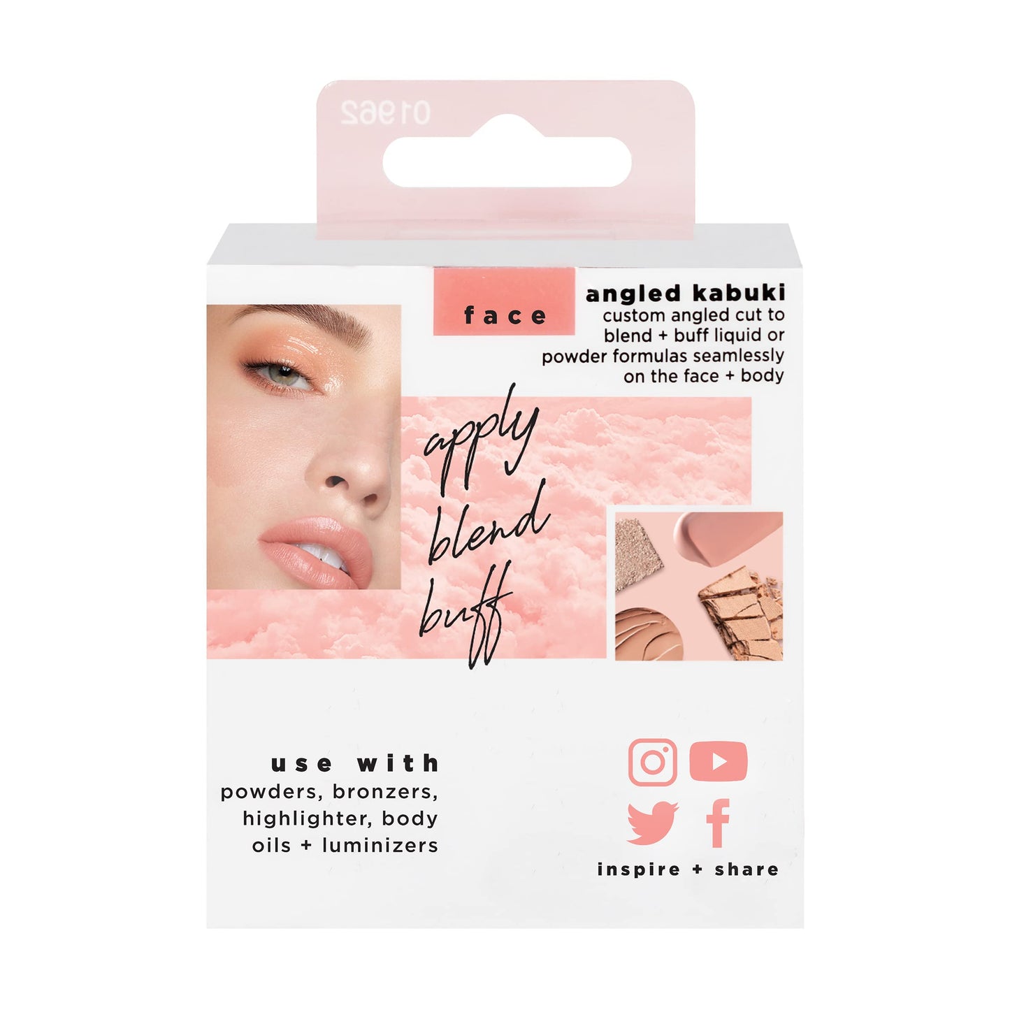 Real Techniques Foundation Makeup Blender, Kabuki Brush For Face or Body Makeup, Works With Liquid or Cream Foundation, No Handle, Blend & Buff Makeup, Dense Synthetic Bristles, 1 Count