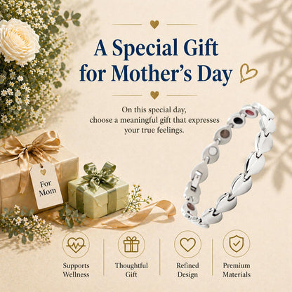KYOSI Magnetic Bracelets for Women Stainless Steel Womens Magnet Bracelet Leaf Shape Fashion Christmas Gift (Silver, 7.87 inches)
