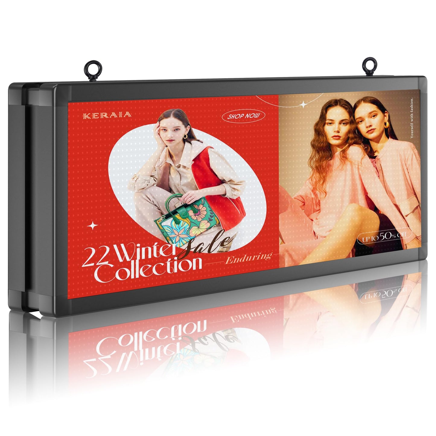 P10 Outdoor Full Color Programmable Double Sides LED Signs 39"x 14" with WIFI,Programmable Scrolling LED Display,Texts and Image Display for led Advertising Sign Board (Double sides)