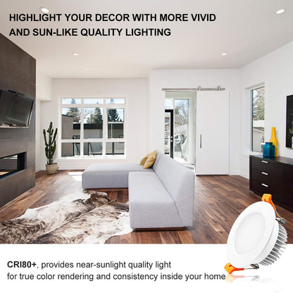 YGS-Tech Smart 3 Inch LED Recessed Lighting RGB WiFi Downlight, 5W Compatible with Alexa and Google Home, Dimmable RGB & CCT 2700-6500K Color Changing, 120V Ceiling Light with LED Driver (4 Pack)