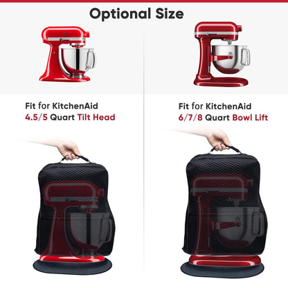 BAGSPRITE Stretchy Stand Mixer Cover with Appliance Slider– Washable Applicance Cover Compatible with KitchenAid Mixer 6/7/8 Quart – Dust Cover with Pockets for KitchenAid Accessories and Attachments