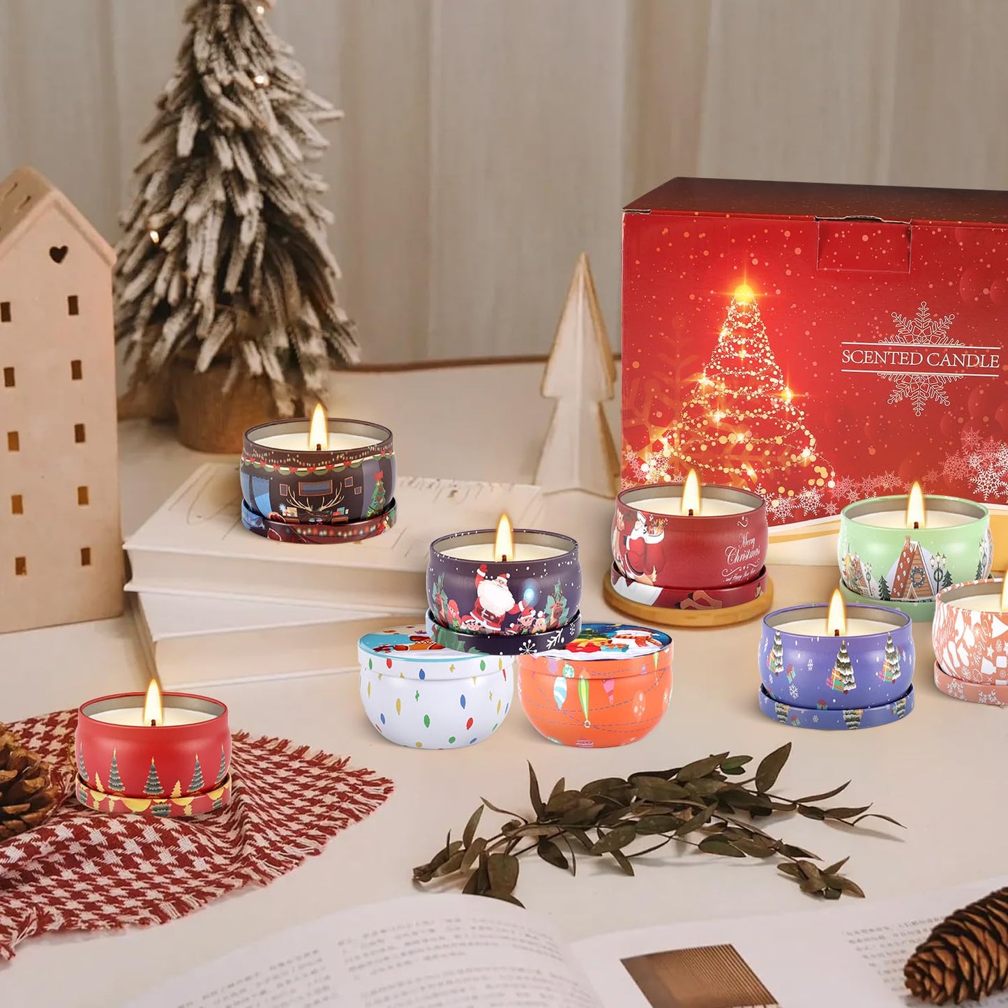 36 Packs Christmas Scented Candles Gift- Aromatherapy Candle-2.5oz Soy Wax-Long Lasting Burn time, Christmas Thanksgiving Gifts, Home Decor.