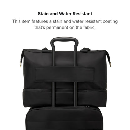 TUMI - Voyageur Contine Weekender - Travel Weekend Bag for Women - Holds Up to 14" Laptop - Multiple Compartment & Pockets - Black & Gold Hardware