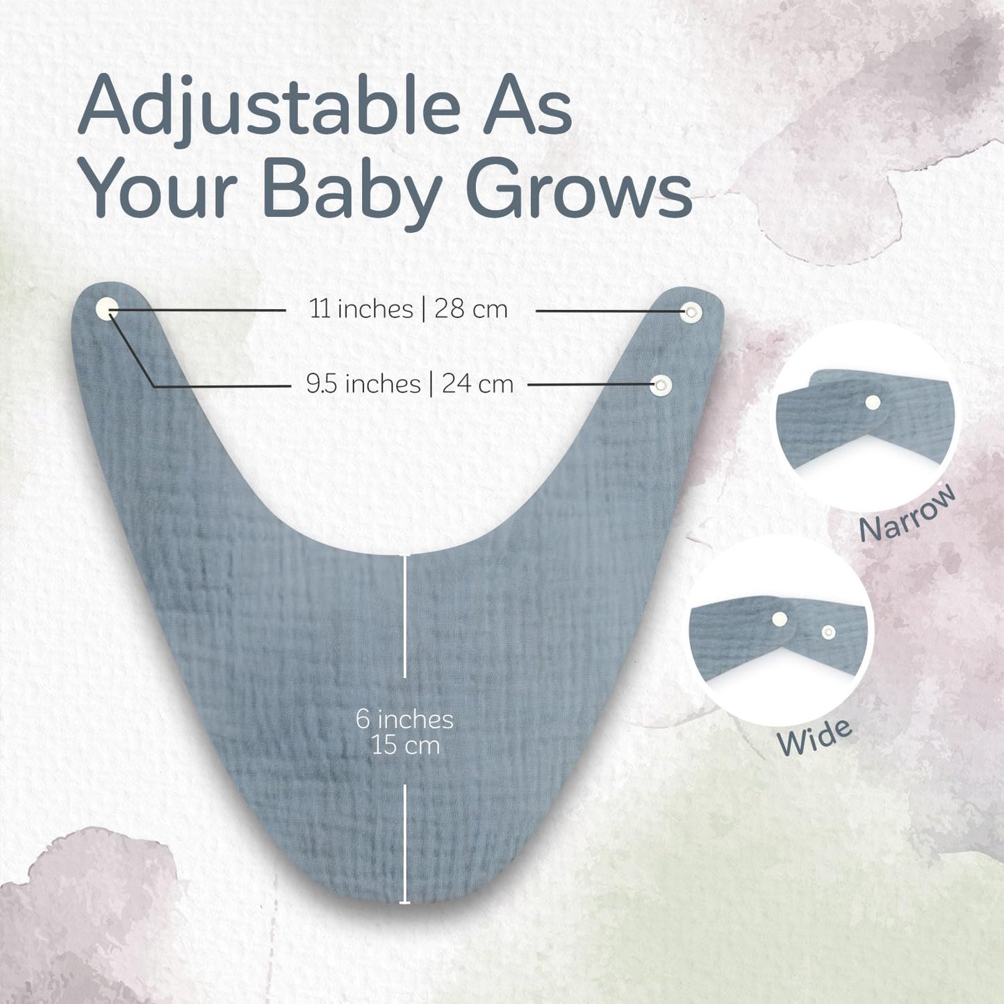 KiddyCare Organic Muslin Baby Bibs for Girls Boys 0-6 Months | Baby Bandana Bibs, Super Soft for Drooling and Teething, Muslin Bib, 4-Color Pack